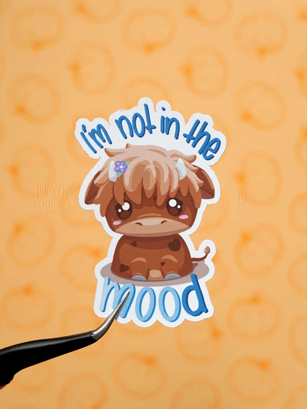 Not in the Moooooood | Sticker