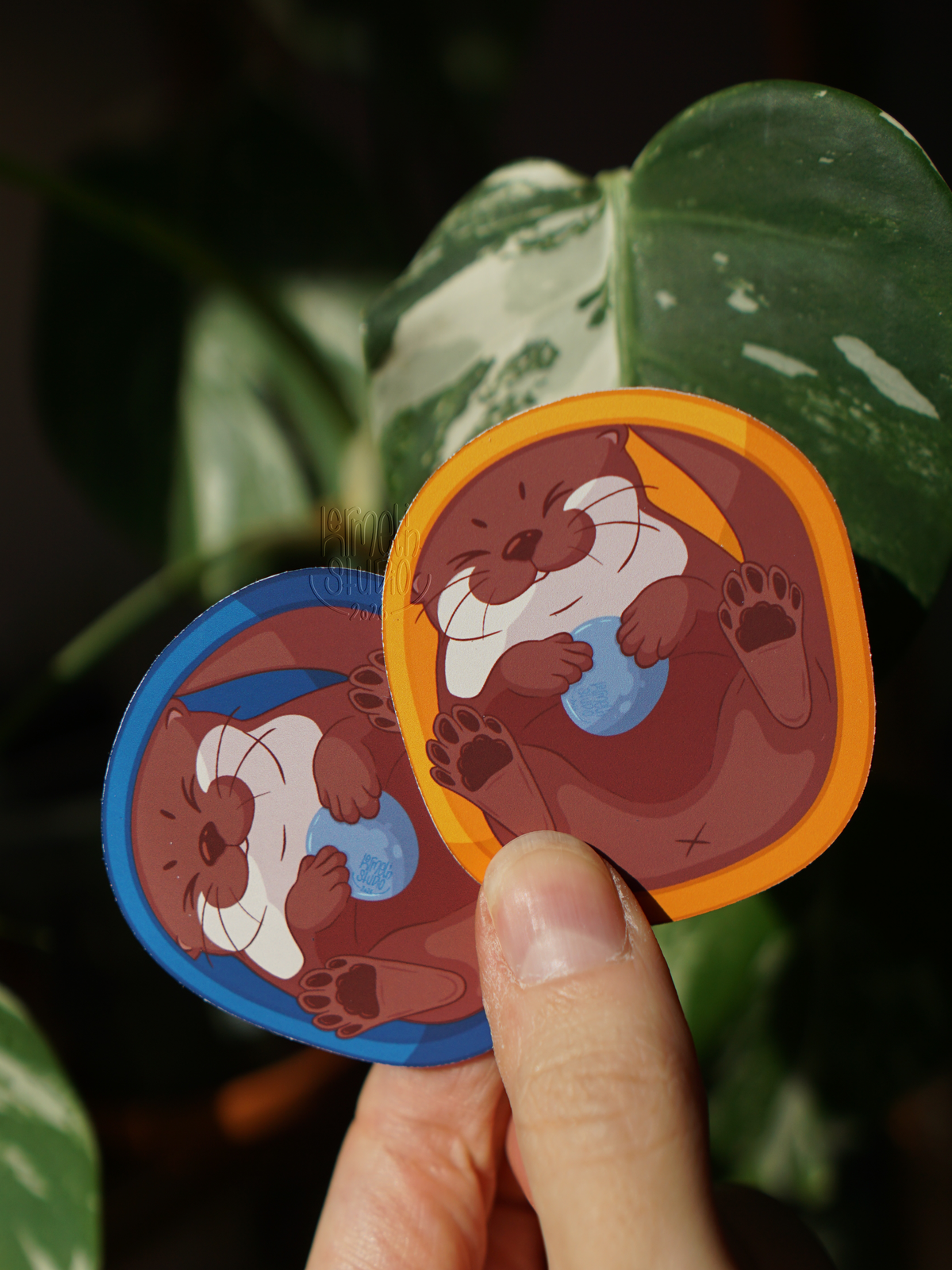 Otter mit seinem Lieblingsstein | Sticker